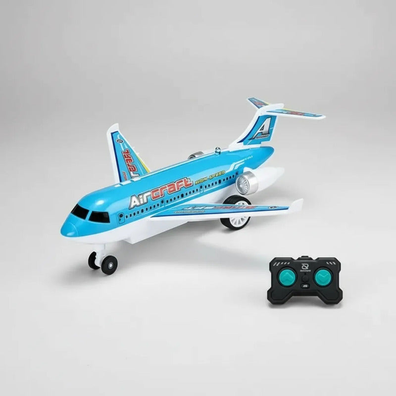 Avion De Pasajero A Control Remoto De Dos Vias Azul