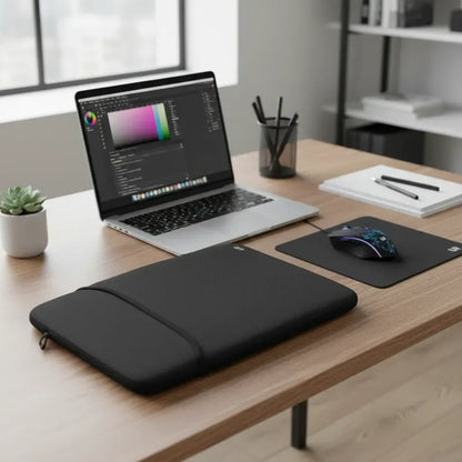 Kit De Funda + Mouse Gamer Con Luces Led Color Negro Negro