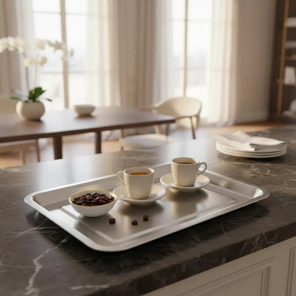 Bandeja De Acero Inoxidable 40 X 30 2cm Plateado
