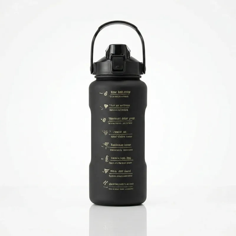 Botella Deportiva Motivacional 2l Para Hidratación Negro