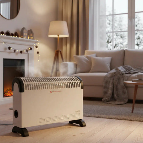 Convector Eléctrico Nex 1800w Con Timer Y Termostato Blanco Blanco