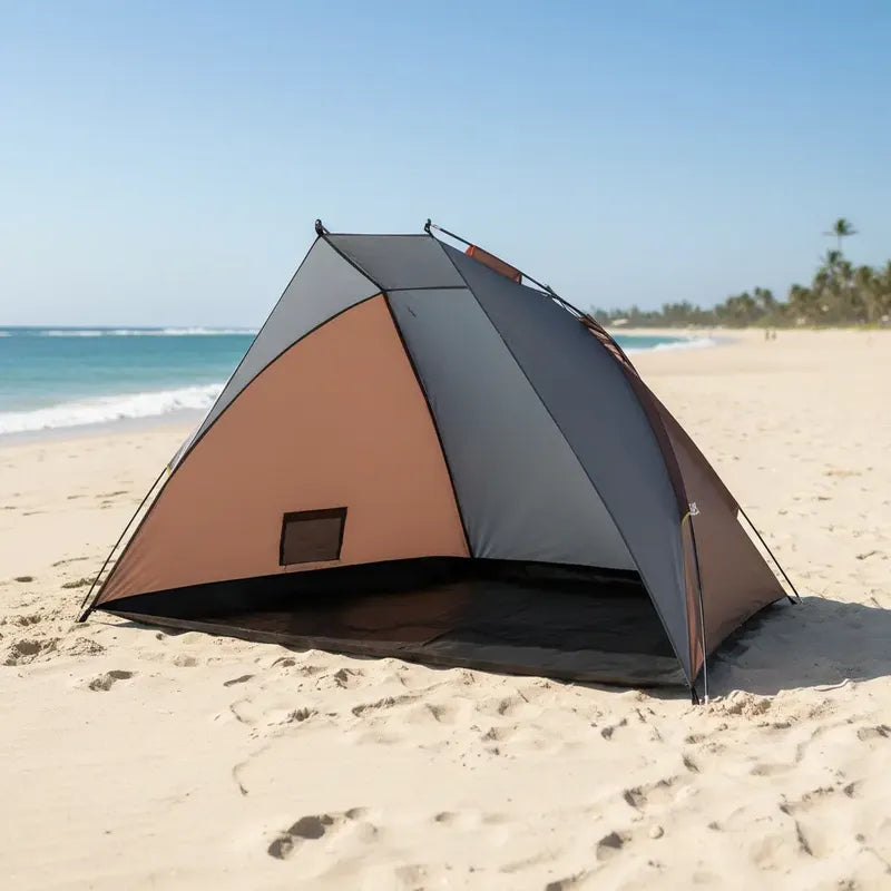 Carpa Paraviento Klimber Para Dos Personas Playa Verano Marrón Claro