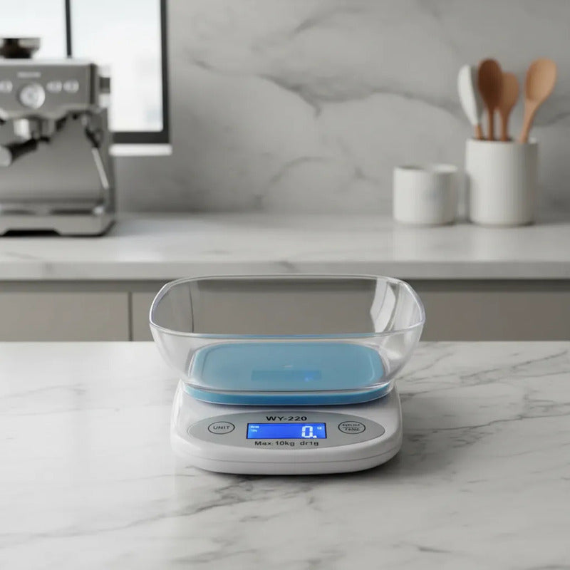 Balanza Digital De Cocina Genérico Precisa Y Compacta Blanco 5 Kg
