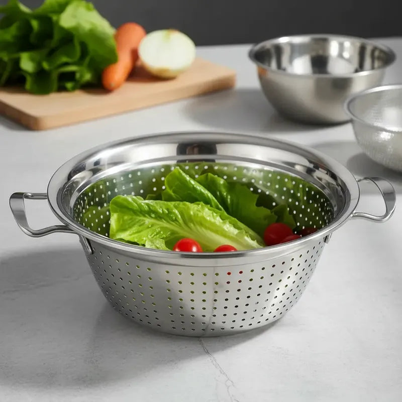 Colador Acero Inoxidable 26cm Verduras Fideos Cocina Acero Inoxidable