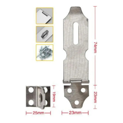 Pack 4 Porta Candado Cerrojo Seguridad Bisagra Metal Puerta