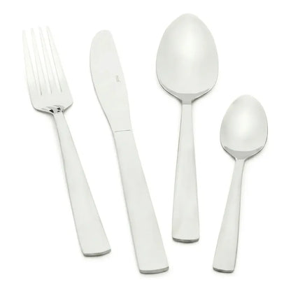Set De Cubiertos Clásica Acero Inoxidable 24 Piezas Mica Plateado