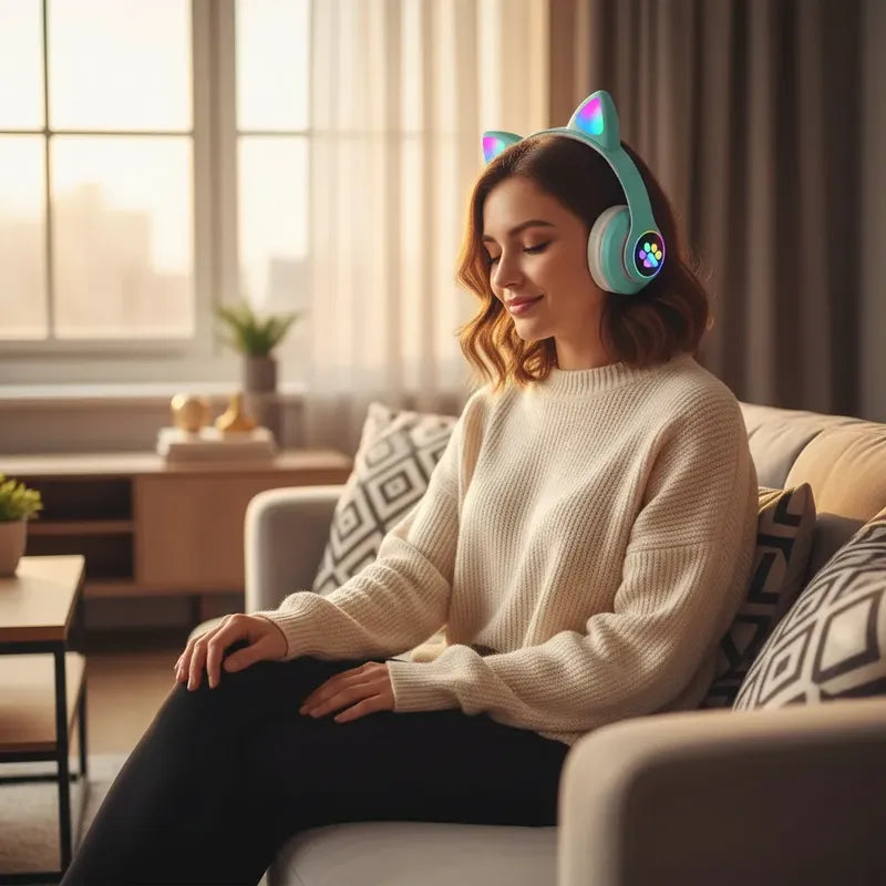 Auriculares Inalámbricos Gato Gaming Stn-28 Led-niña