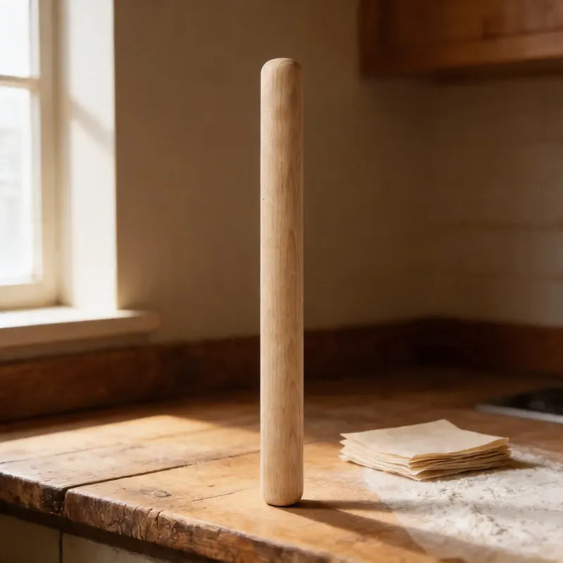 Rodillo De Madera Para Masas De Pizza O Pan 40cm Madera