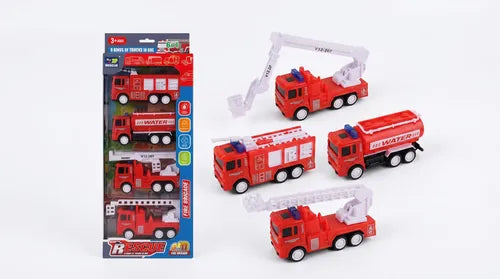 Pack 4 Mini Autos Camiones De Bomberos Juguete Para Niños Auto Varios