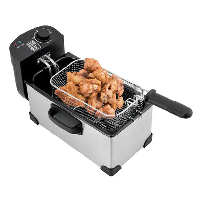 Freidora Eléctrica Aceite 3l Recco Rfr-friggere Termostato 2000w Acero Inoxidable Gris