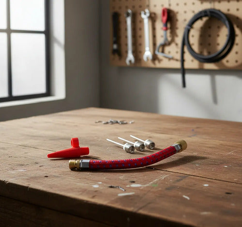 Kit De 5 Piezas Agujas De Inflar Balones Llanta Bici Rojo