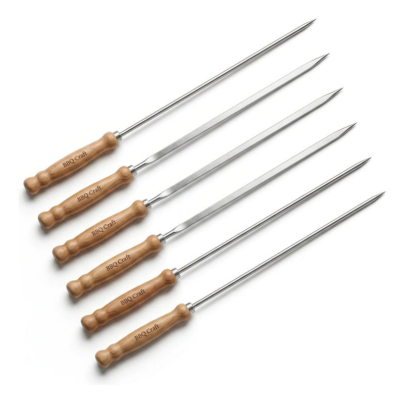 Set De 12  Brochetas Para Anticuchos Marrón Claro