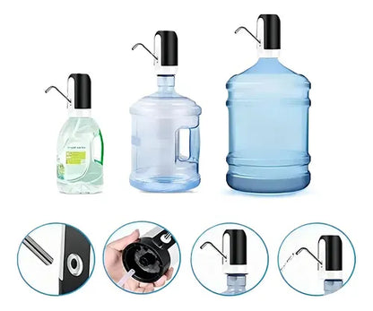 Dispensador Agua Eléctrico Usb Baoma Botellones Portátil Neg Negro