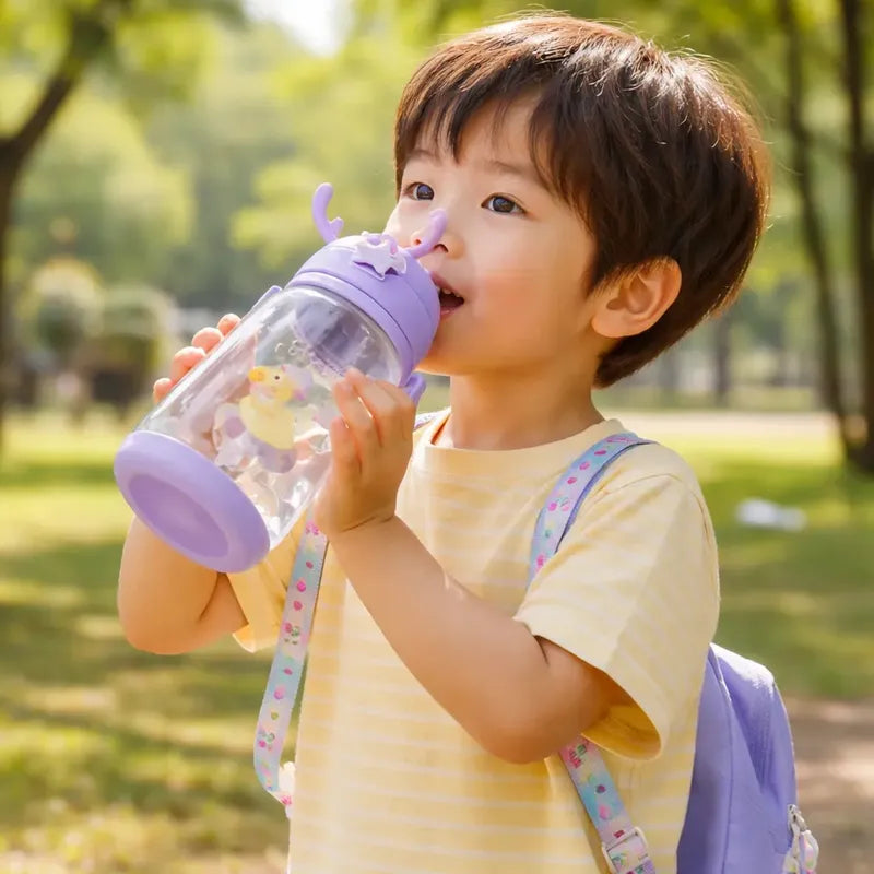 Botella De Agua Infantil Para Niños Con Correa 600ml Varios