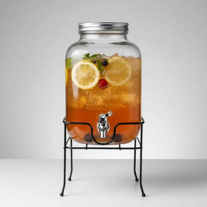 Dispensadores De Vidrio Para Bebidas Y Jugos Con Atril 8lts Vidrio