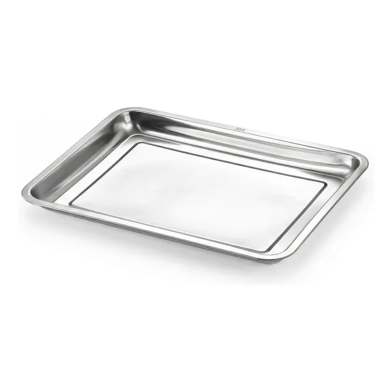 Bandeja De Acero Inoxidable  50 X 35 2cm Plateado