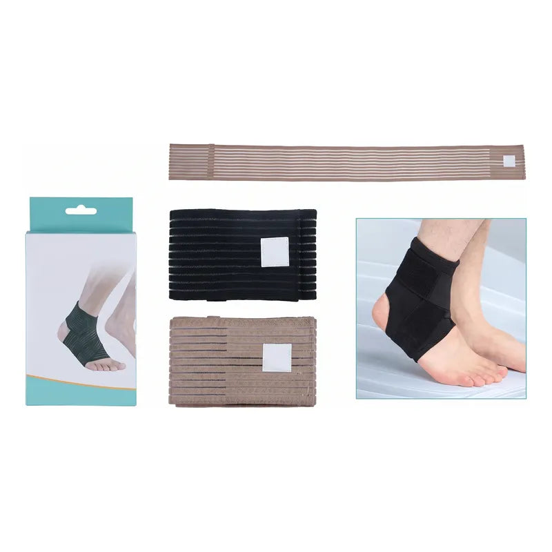 Tobillera De Soporte Elástico Para Fascitis Plantar Negro S/m