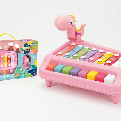 Xilófono Clásico Multicolor Juguete Dinosaurio Rosa