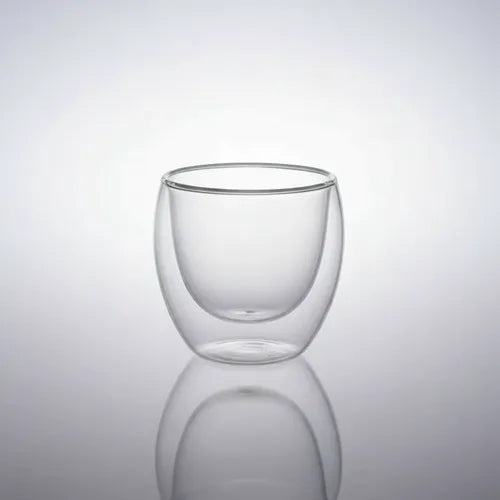 Pack 4 Tazas De Vidrio Doble Pared 250 Ml Transparente