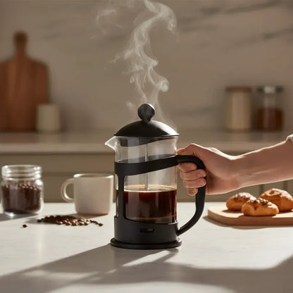 Cafetera Prensa Francesa 1000ml Vidrio Acero Café Té Manual Negro