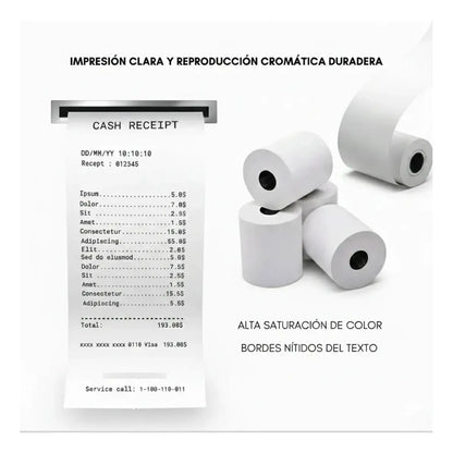 Caja 50 Rollos Papel Térmico 55x40 Rollo Para Boleta Factura Blanco