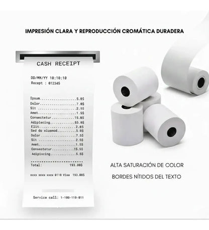 Caja 50 Rollos Papel Térmico 55x40 Rollo Para Boleta Factura Blanco