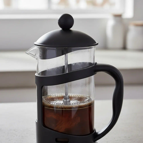 Cafetera Prensa Francesa 1000ml Vidrio Acero Café Té Manual Negro