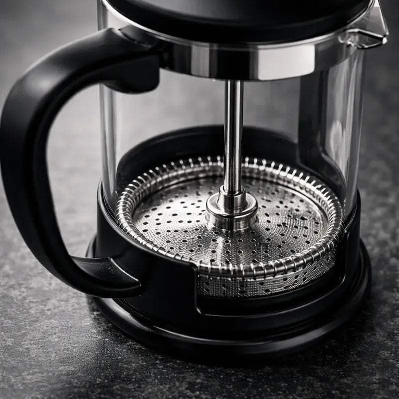 Prensa Francesa 600ml Vidrio Acero Cafetera Café Manual Té Negro
