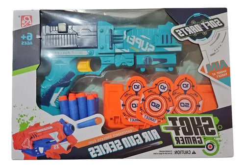 Pistola Lanzador De Dardos Azul