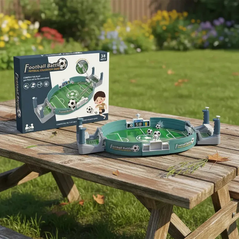 Juego De Mesa Futbol Portátil Interactivo Para Niños Juguete Verde Y Gris
