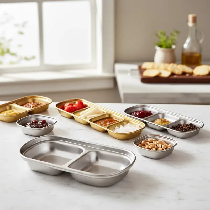 Pack 3 Pocillos Salsas Acero Inoxidable Dip Cocina Acero Inoxidable