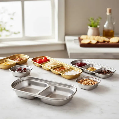 Pack 3 Pocillos Salsas Acero Inoxidable Dip Cocina Acero Inoxidable