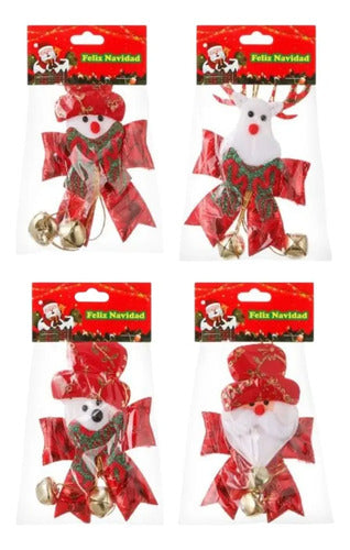 Pack De 4 Adornos Navideños De 19x10 Cm Rojo