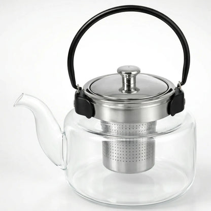 Tetera Infusor De Vidrio Té Infusor Acero Inoxidable 1.8l Transparente