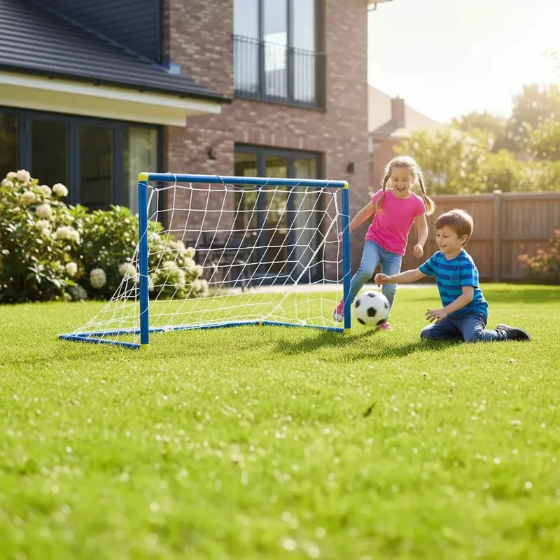 Arco De Fútbol Infantil Con Red Entrenamiento Para Niños Azul