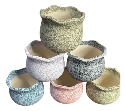 Pack 3 Maceteros Cerámica Para Suculentas 7cm Decorativos