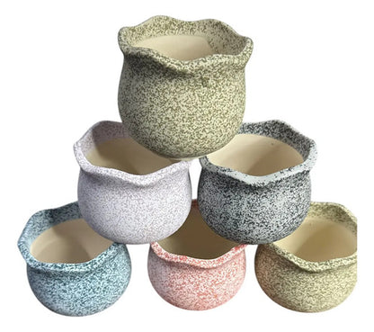 Pack 3 Maceteros Cerámica Para Suculentas 7cm Decorativos