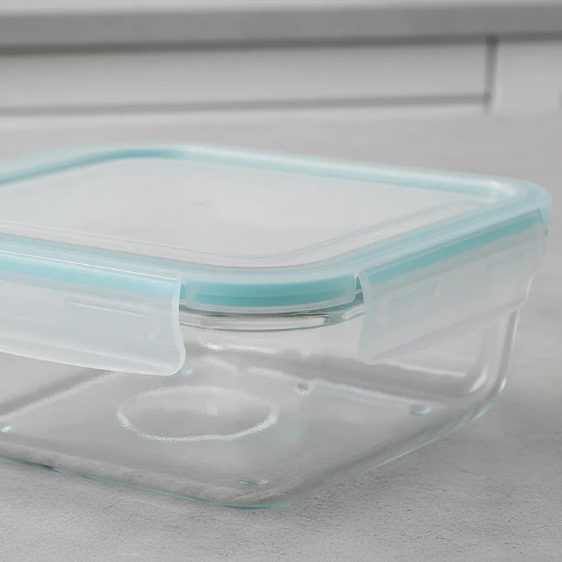 Pack 4 Tupper Hermético Vidrio 370ml Transparente