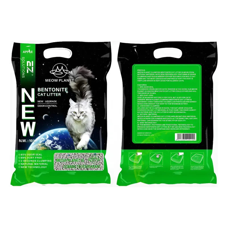 Arena Sanitaria Aglutinante Gato 8kg Bentonita Manzana 24 Kg