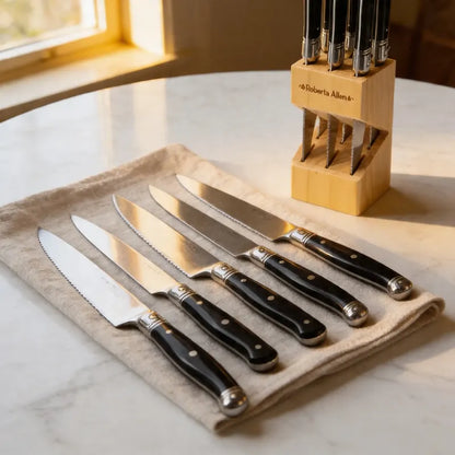 Set De 6 Cuchillos Carne Francia Negro Negro