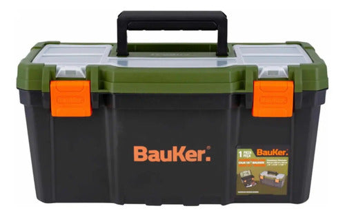 Caja De Herramientas 16 Bauker Color Verde Oscuro