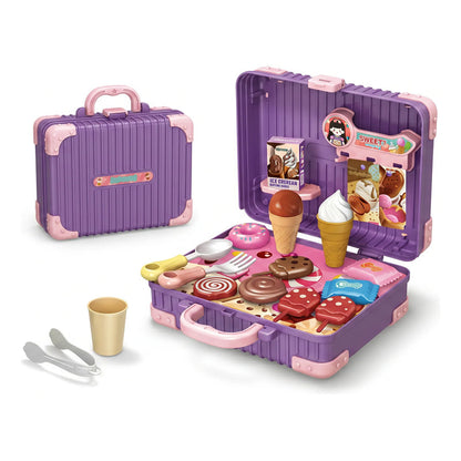 Maletín Heladería Infantil 2 En 1 | Set De Helados Y Dulces Violeta