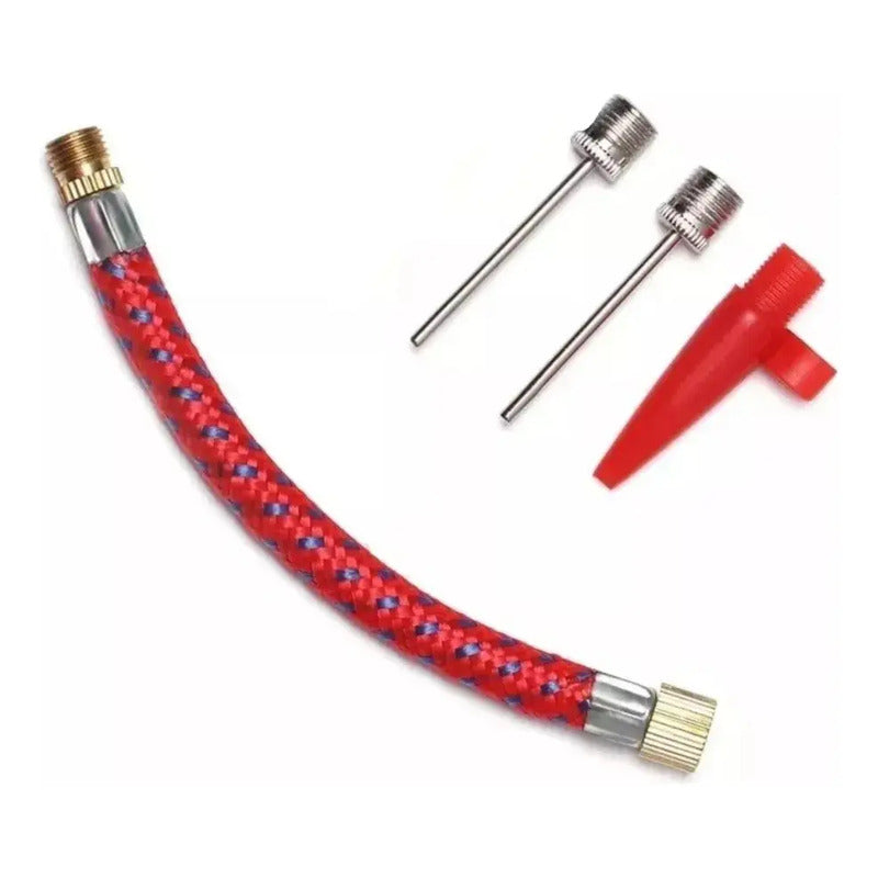 Kit De 5 Piezas Agujas De Inflar Balones Llana Bicicleta Rojo