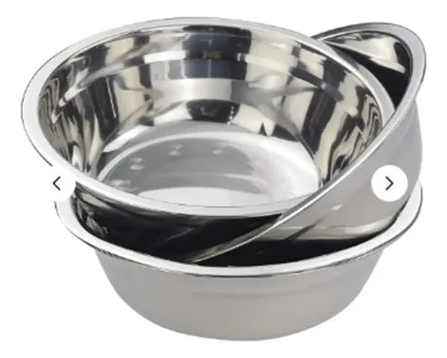 Bowl Profundo Grande En Acero Inoxidable 55cm Reposteria Color Plateado