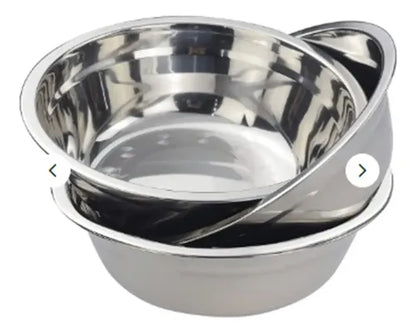 Bowl Profundo Grande En Acero Inoxidable 55cm Reposteria Color Plateado