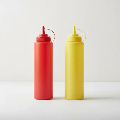 Pack 2 Dispensador Salsas Kétchup Mayonesa Ají 1000ml Rojo-amarillo