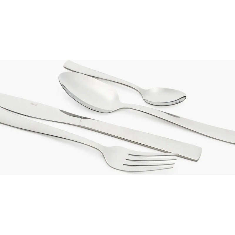 Set De Cubiertos Clásica Acero Inoxidable 24 Piezas Mica Plateado