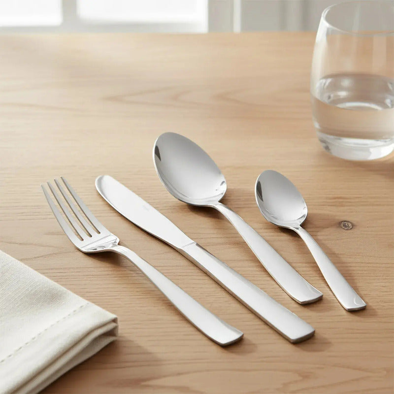 Set De Cubiertos Clásica Acero Inoxidable 24 Piezas Mica Plateado