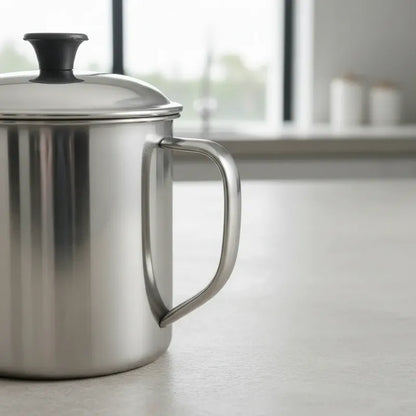 Taza De Té Con Tapa De 10 Cm - Ideal Para  Bebidas Calientes Acero Inoxidable Taza