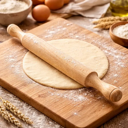 Rodillo De Madera Para Masas De Pizza O Pan 30cm Madera